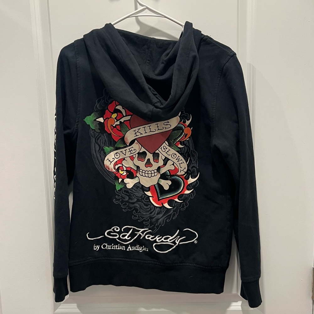 Ed Hardy “Love Kills Slowly” Vintage Front Zip Jacket